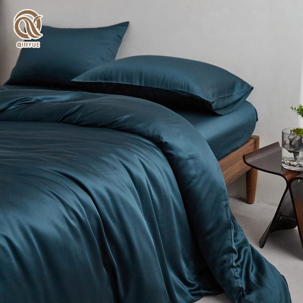 size full king bedding 100% eucalyptus fitted flat sheet 2 pillowcases silky organic lyocell bed sheets