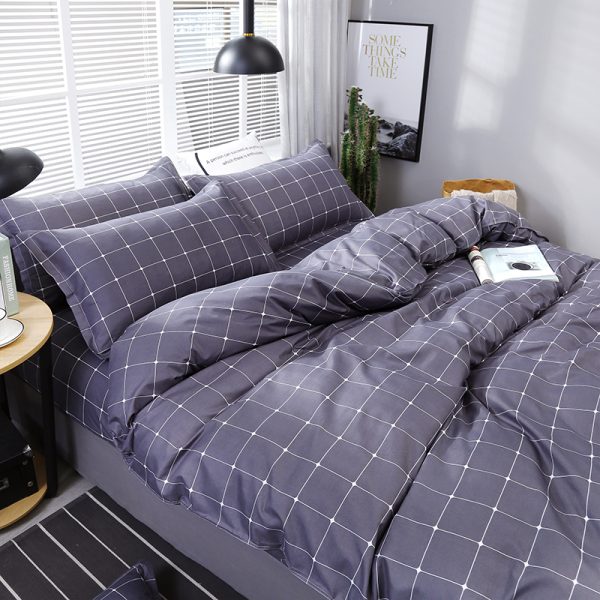 soft microfiber fabric custom print queen king size bedding bed sheet and duvet cover set