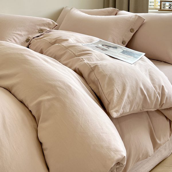 high quality 4 piece duvet cover set wholesale color washed cotton bedding quilt sheet set luxury bedding