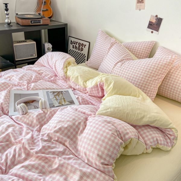 hotselling japanese style washed cotton microfiber four pieces duvet cover sets bedding set collections