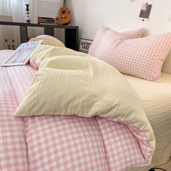 hotselling japanese style washed cotton microfiber four pieces duvet cover sets bedding set collections