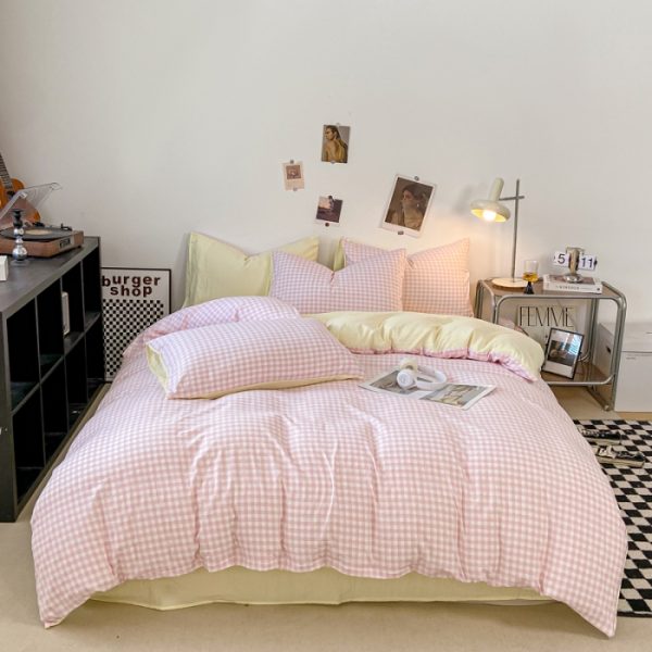 hotselling japanese style washed cotton microfiber four pieces duvet cover sets bedding set collections