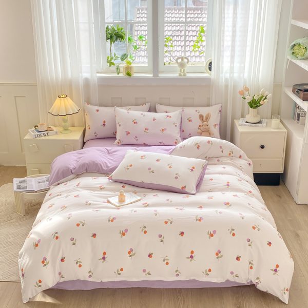 2024 designer microfiber floral printed duvet cover bedsheet set bedding sets bedding set