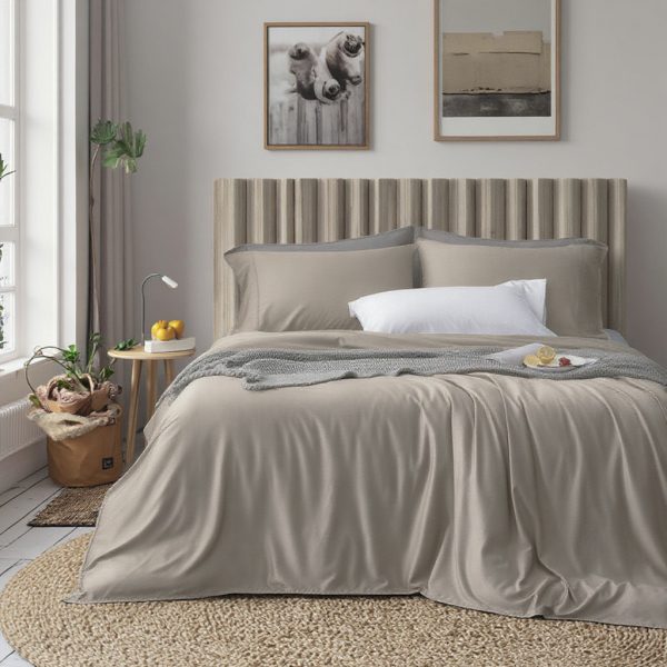 factory wholesale 300 tc eco friendly 100% bamboo fiber bedding set king size consisting 1 sheet 1 duvet 2 pillowcases christmas